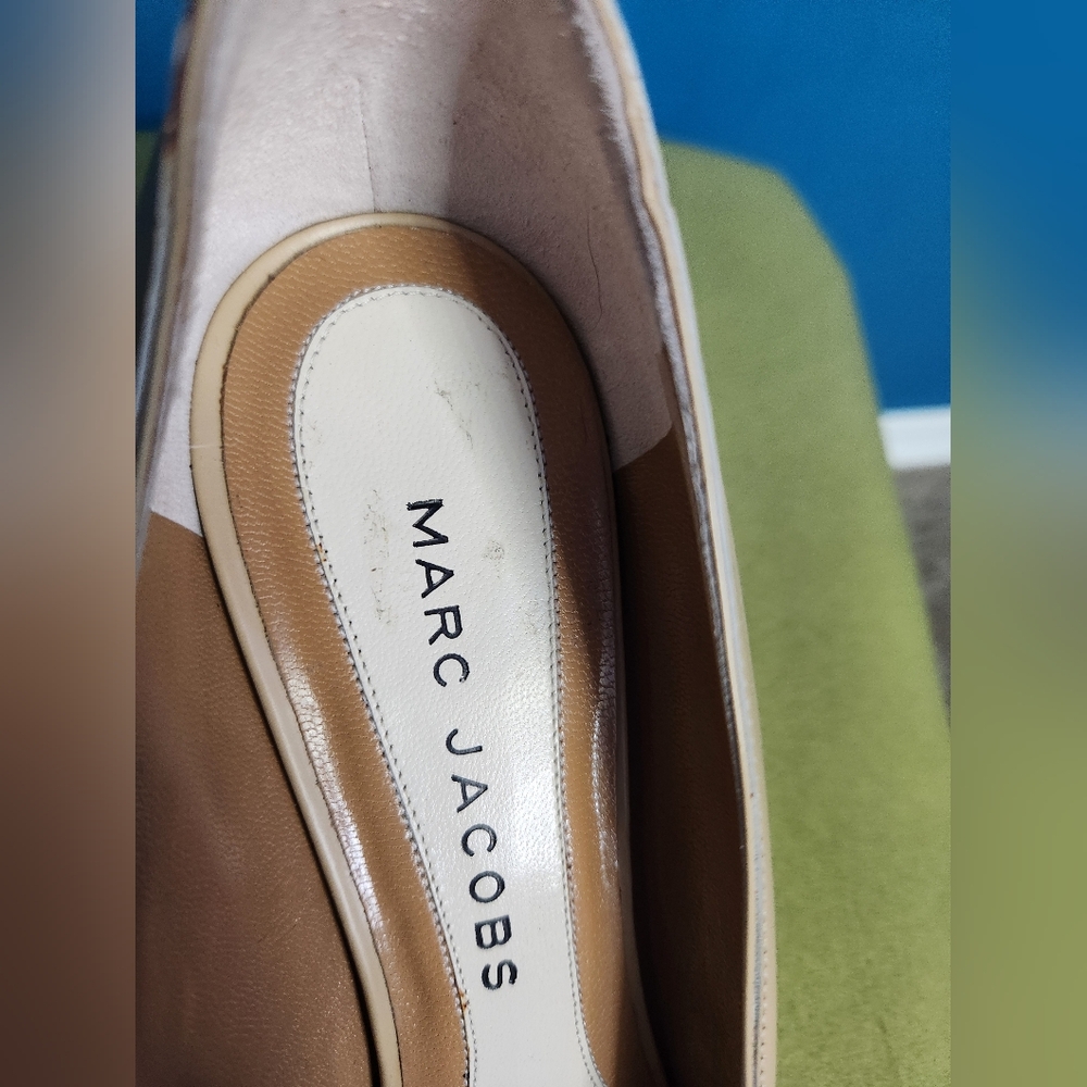 ✨️Final Price✨️Sz 8.5 Vntg Marc Jacobs Nude Leather Kitten Pump (Made In ITALY) - Picture 6 of 10